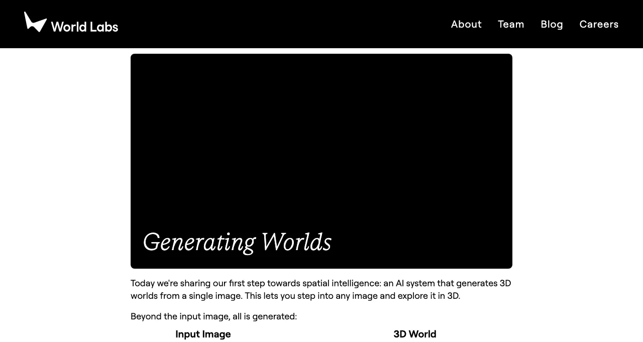 World Labs AI革命:从单张照片生成3D互动场景