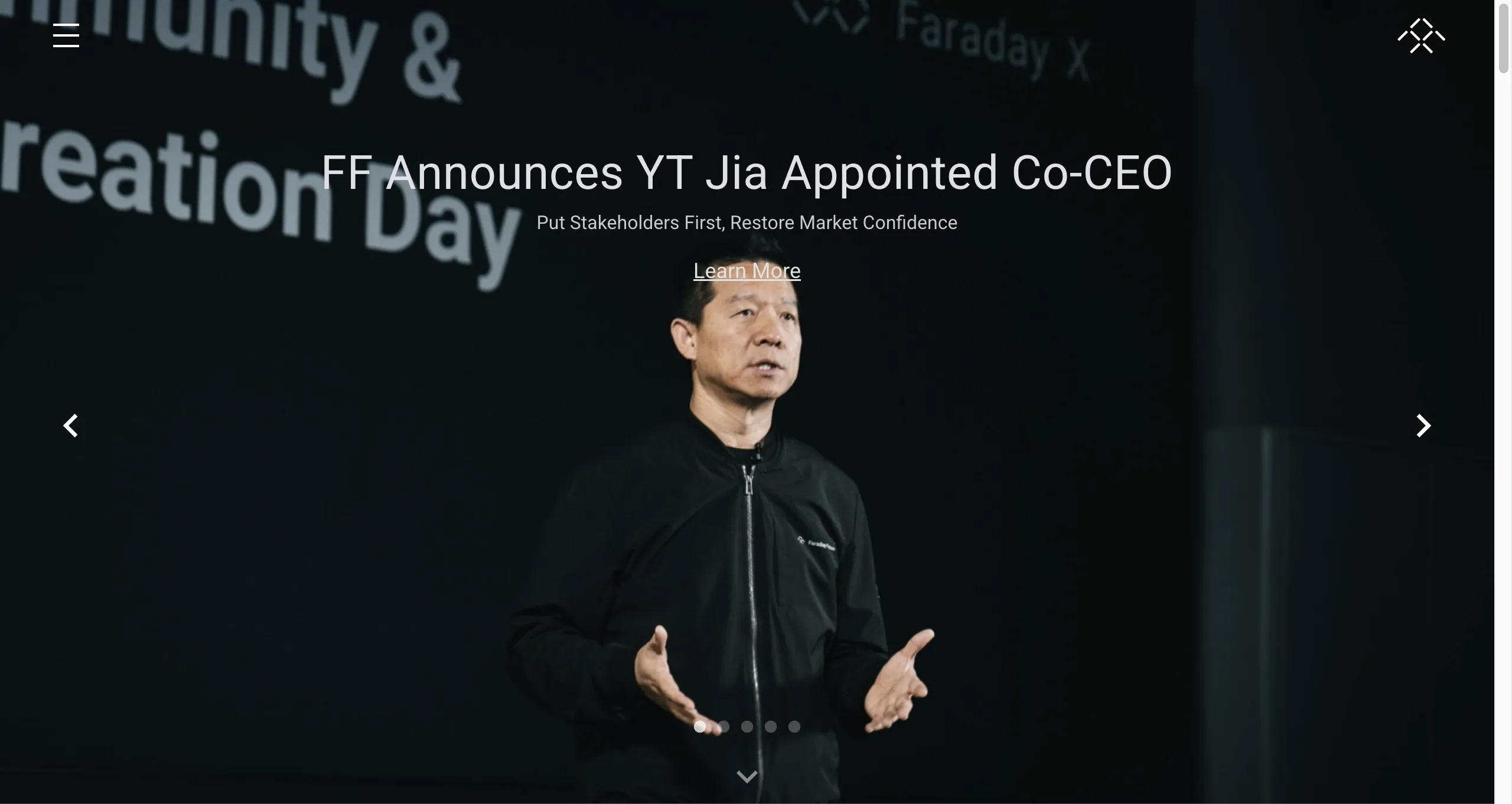 法拉第未来(Faraday Future) 贾跃亭重返法拉第未来:联席CEO任命的深远影响